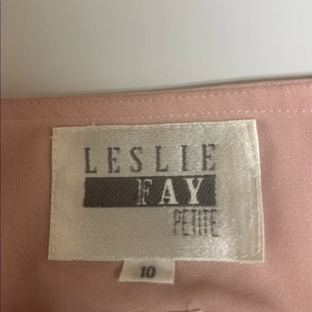 Leslie Fay Petite Pink Blush Long Sleeve Dress Size 10 - Picture 3 of 7